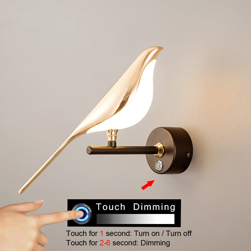 ArtZ® Love Birds Wall Lamp - One Bird Dimming