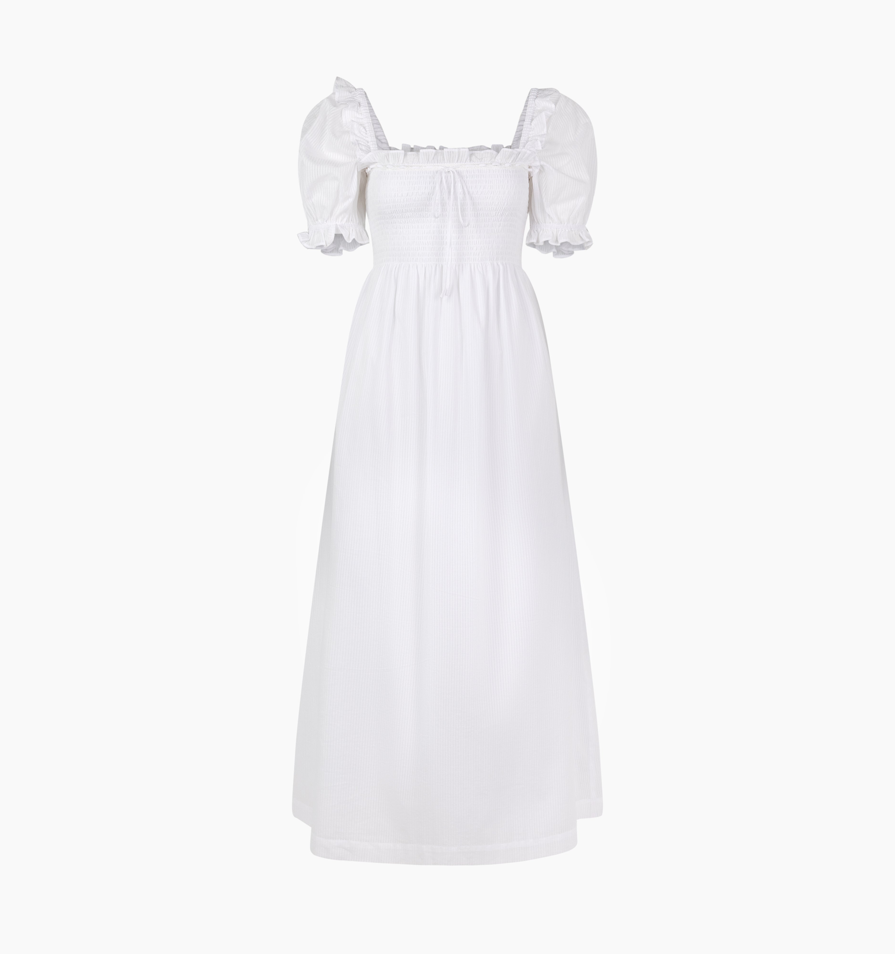 The Scarlett Nap Dress / White Shadow Stripe   By Hill House Home