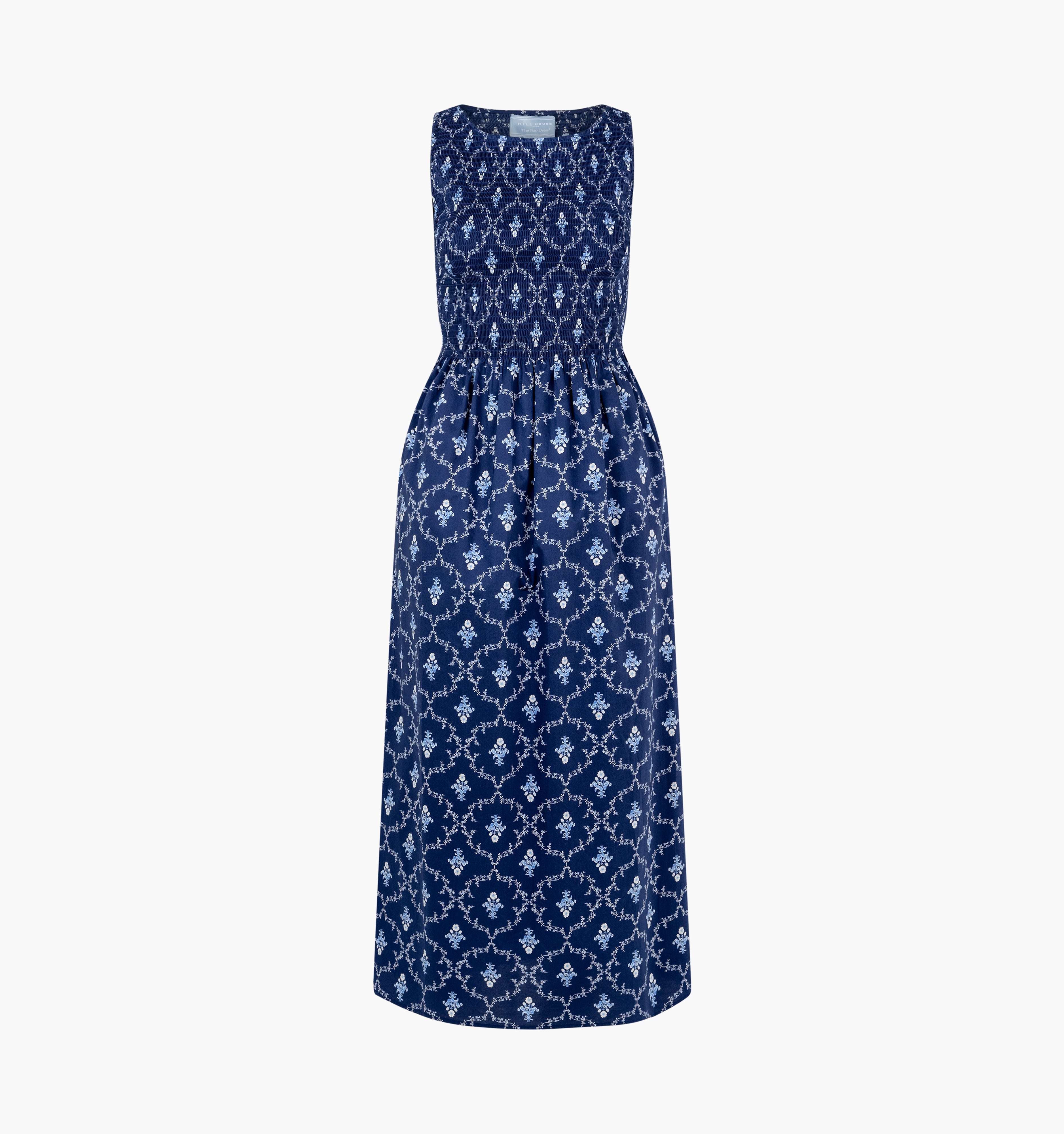 The Cosima Nap Dress / Navy Trellis   By Hill House Home