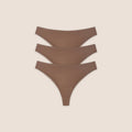 Lounge Underwear Seamless Bonded Brazilian Briefs (3-Pack) - Chestnut