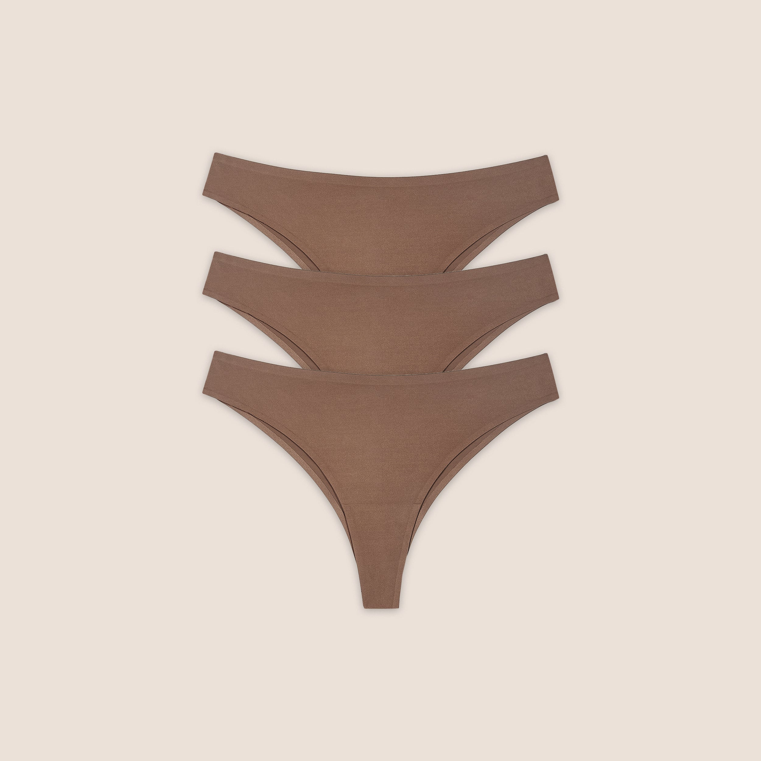 Lounge Underwear Seamless Bonded Brazilian Briefs (3-Pack) - Chestnut