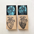 Human heart anatomical rubber stamp