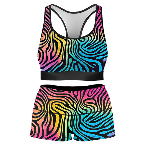 Hypnotica Rave Bra and High Waist Booty Shorts Combo