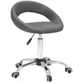 Modern Hydraulic Moon Salon Stool, Rolling Swivel Chair Massage Pub Bar Stool, Grey