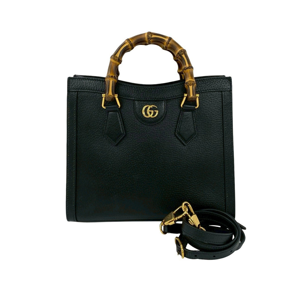 Medium Leather Bamboo Diana Satchel