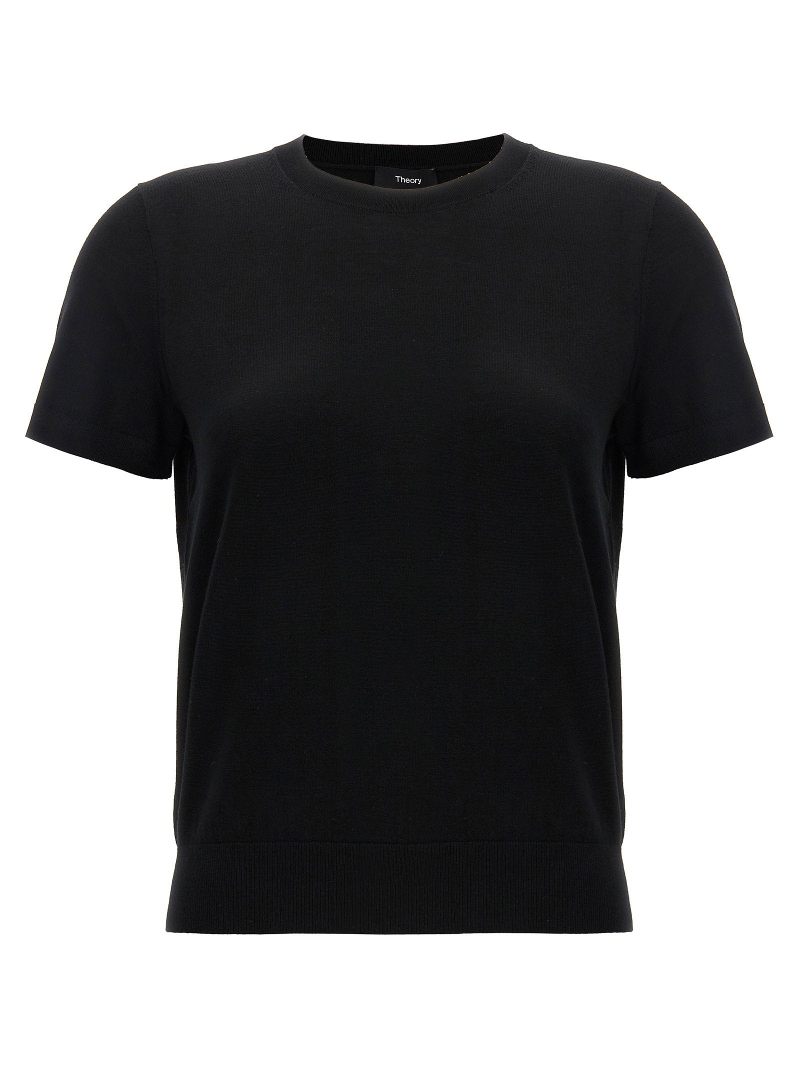 Theory Merino Wool Crewneck Sweater — Black