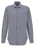 Barba Striped Cotton Shirt — Navy