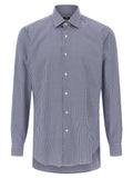 Barba Vichy Cotton Poplin Shirt — Navy
