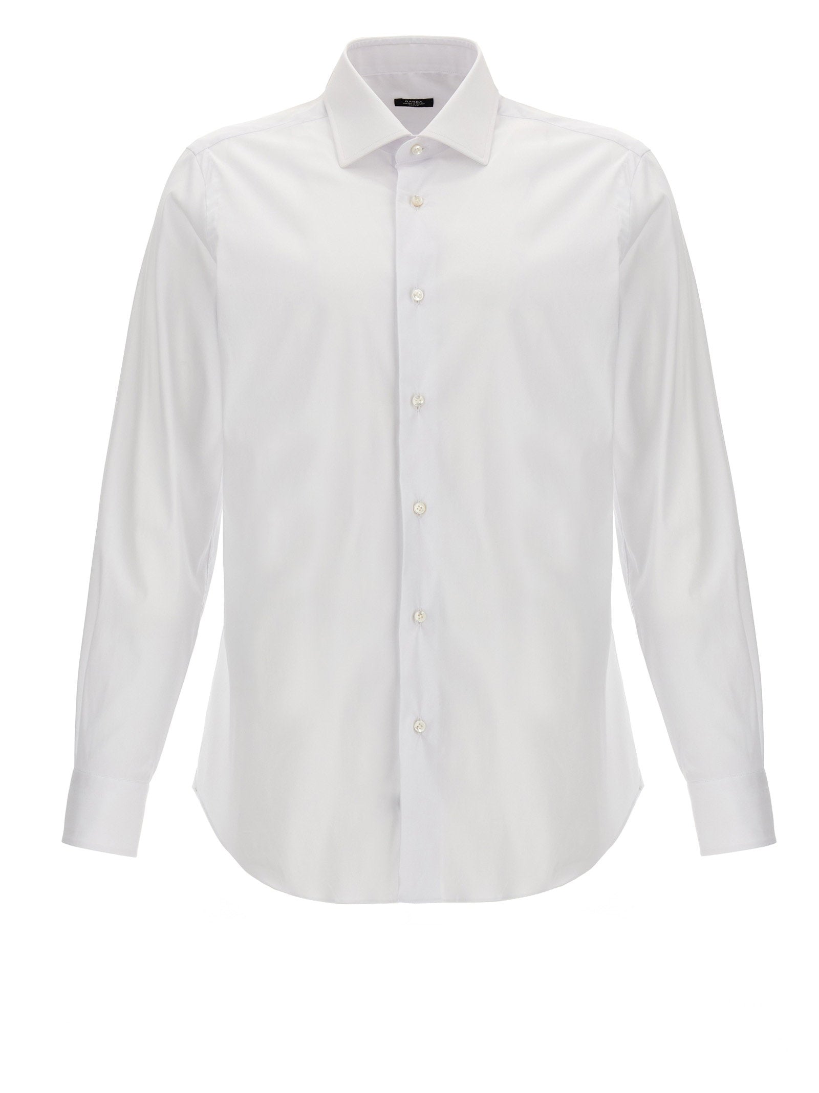 Barba Stretch Cotton Poplin Shirt — White