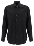 Barba Stretch Cotton Shirt — Black