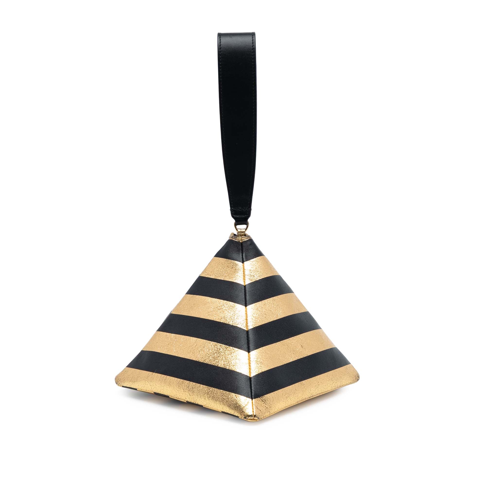 Metallic Lambskin Kheops Pyramid Clutch