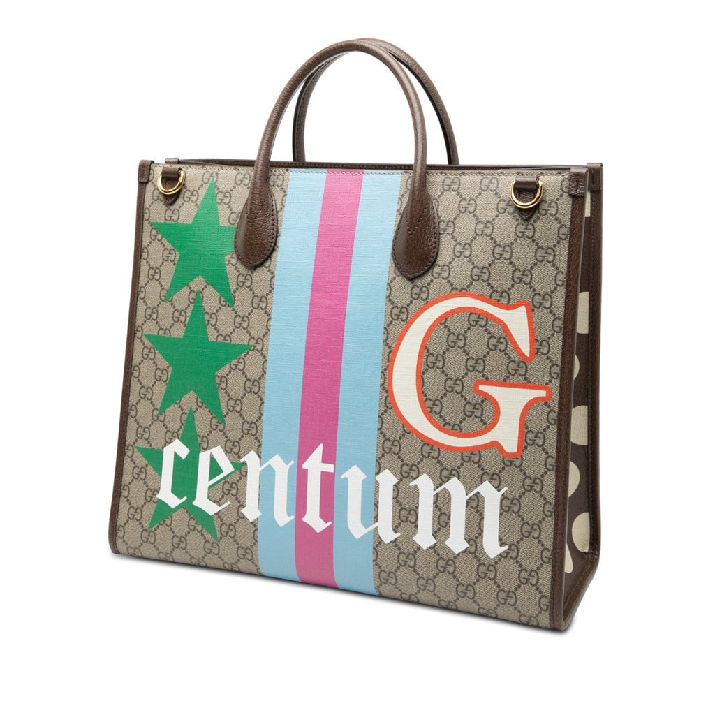 Medium GG Supreme 100 Centum Anniversary Calfskin Retro Interlocking G Tote