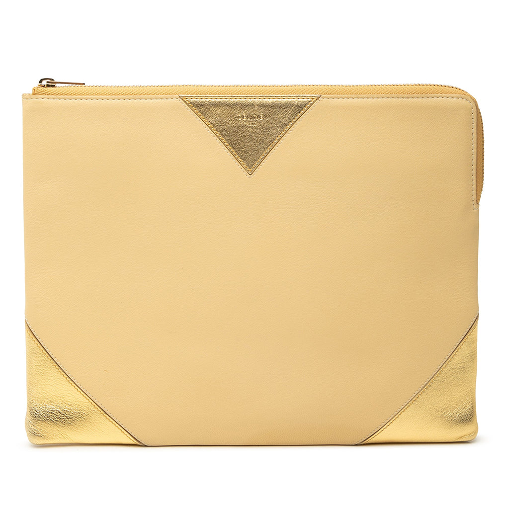 Bicolor Lambskin Coeur Clutch