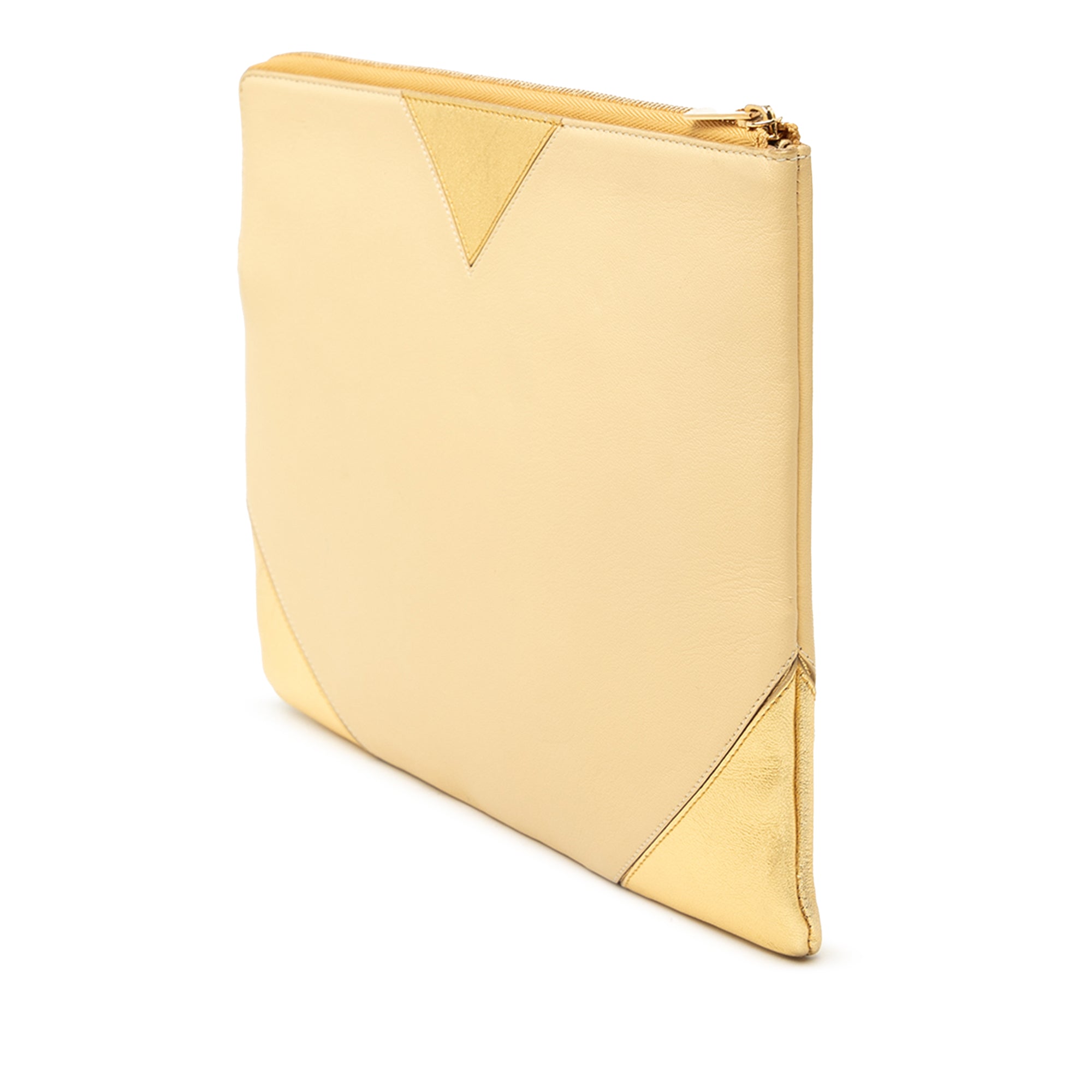 Bicolor Lambskin Coeur Clutch