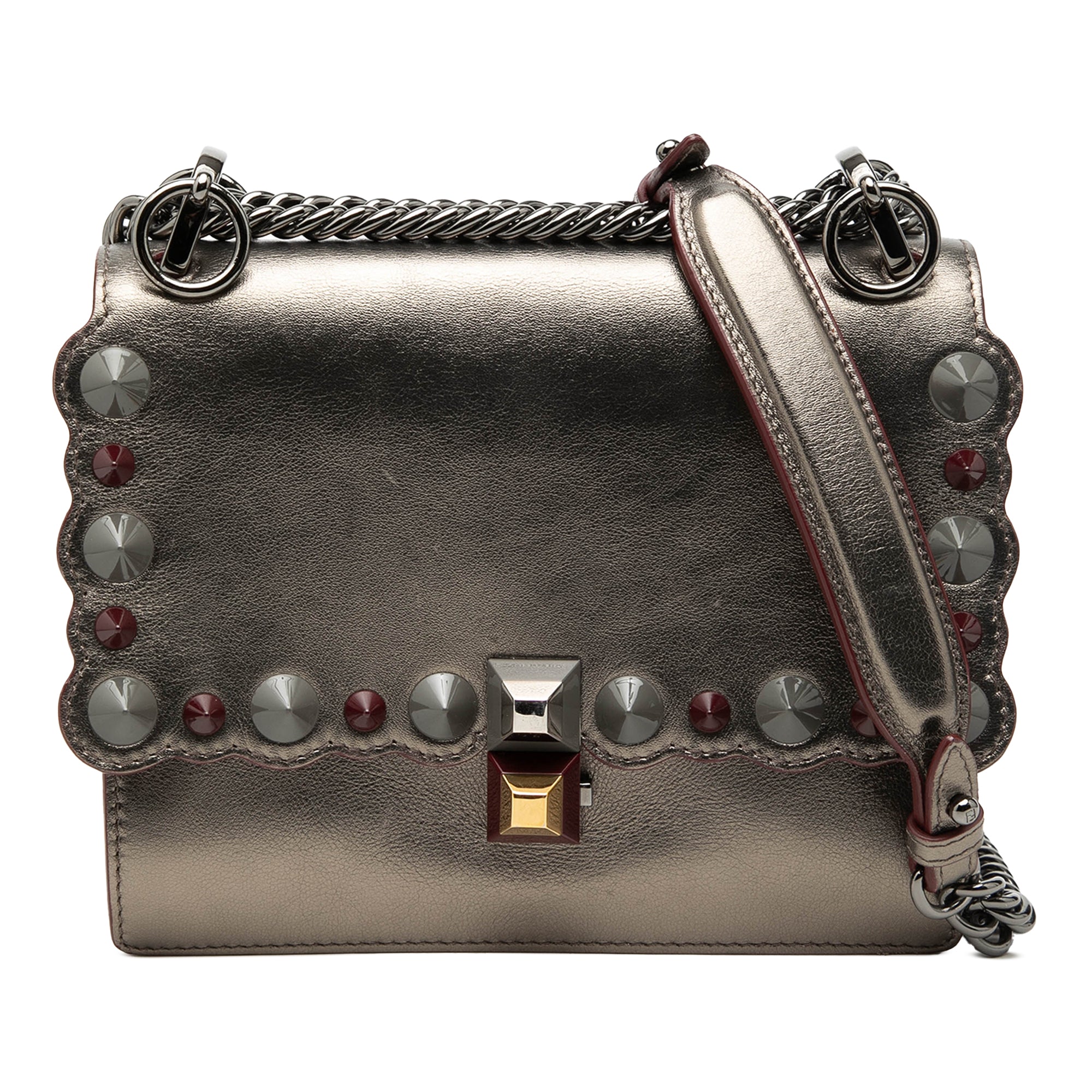 Mini Scalloped Metallic Studded Leather Kan I Crossbody