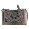 Old Medium Metallic Goatskin Crystal Boy Flap