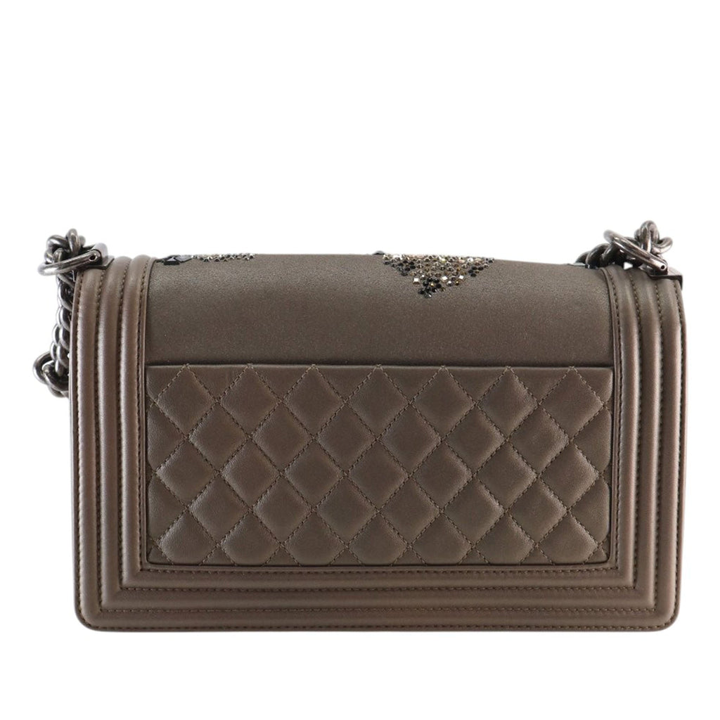 Old Medium Metallic Goatskin Crystal Boy Flap