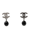 CC Brass Beaded Swing Push Back Earrings