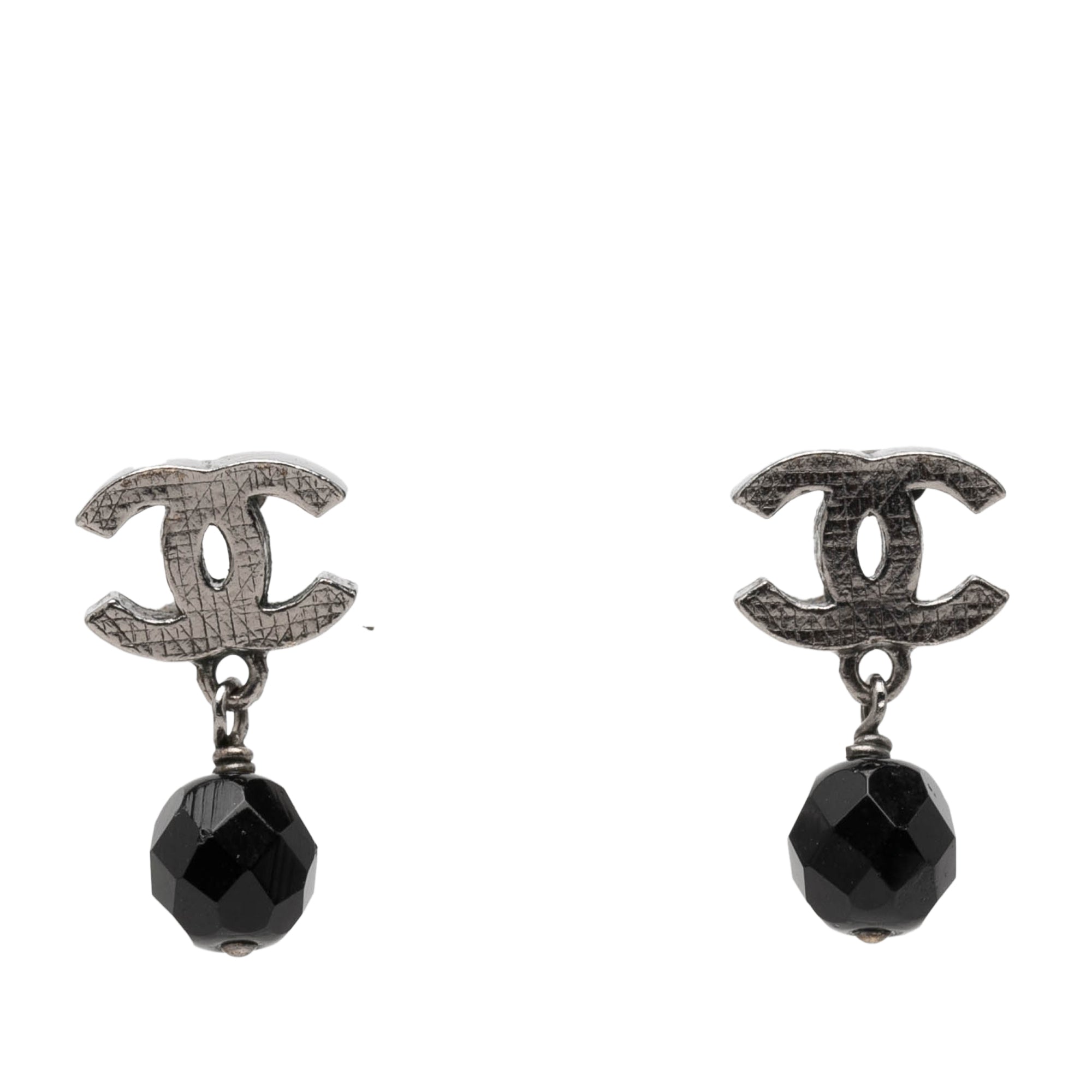 CC Brass Beaded Swing Push Back Earrings