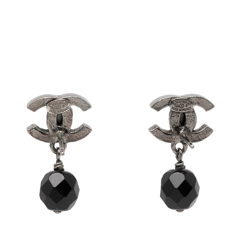 CC Brass Beaded Swing Push Back Earrings