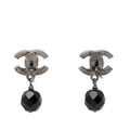 CC Brass Beaded Swing Push Back Earrings