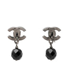 CC Brass Beaded Swing Push Back Earrings