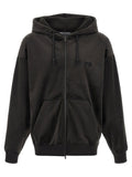 Y-3 Velvet Zip-Through Hoodie — Black