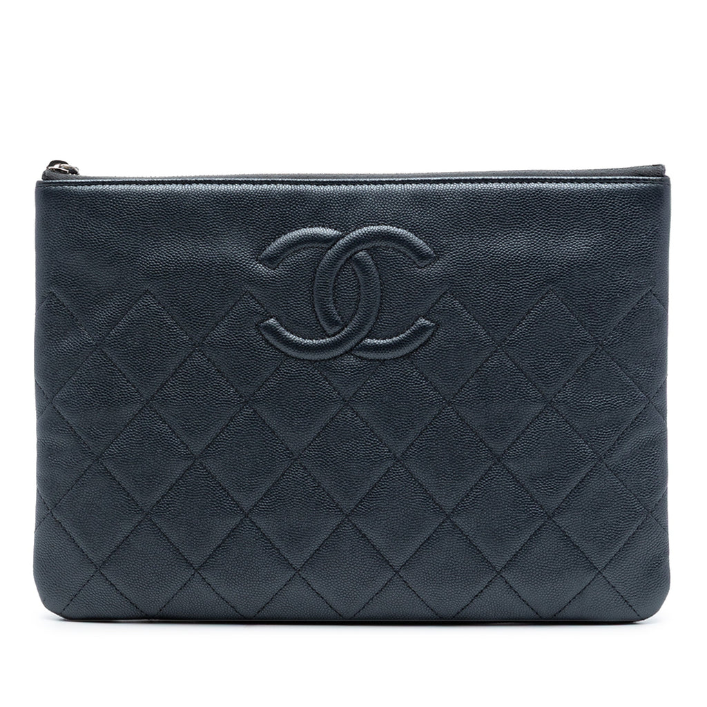 Medium CC Quilted Caviar O Case Clutch