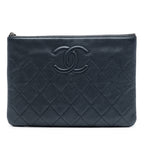 Medium CC Quilted Caviar O Case Clutch