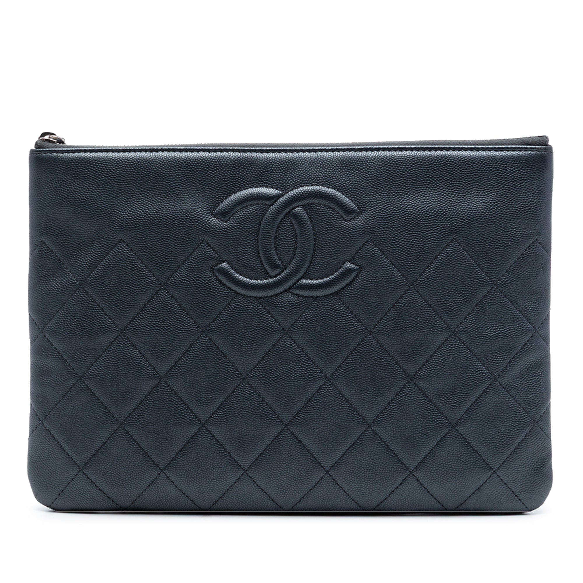 Medium CC Quilted Caviar O Case Clutch