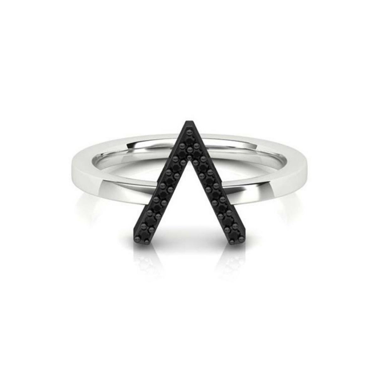 ID Initial Black Diamond Ring By ALINKA Fine Jewellery