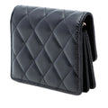 Quilted Lambskin Camellia Bow Card Holder On Chain