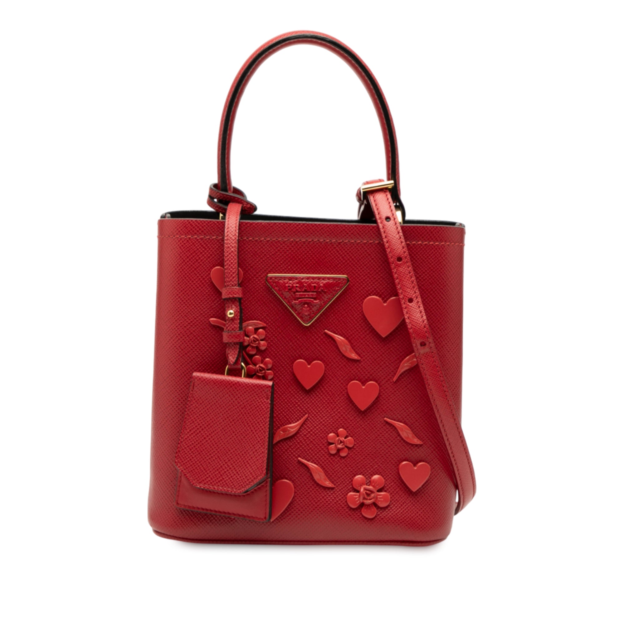 Small Embellished Saffiano Cuir Panier Satchel