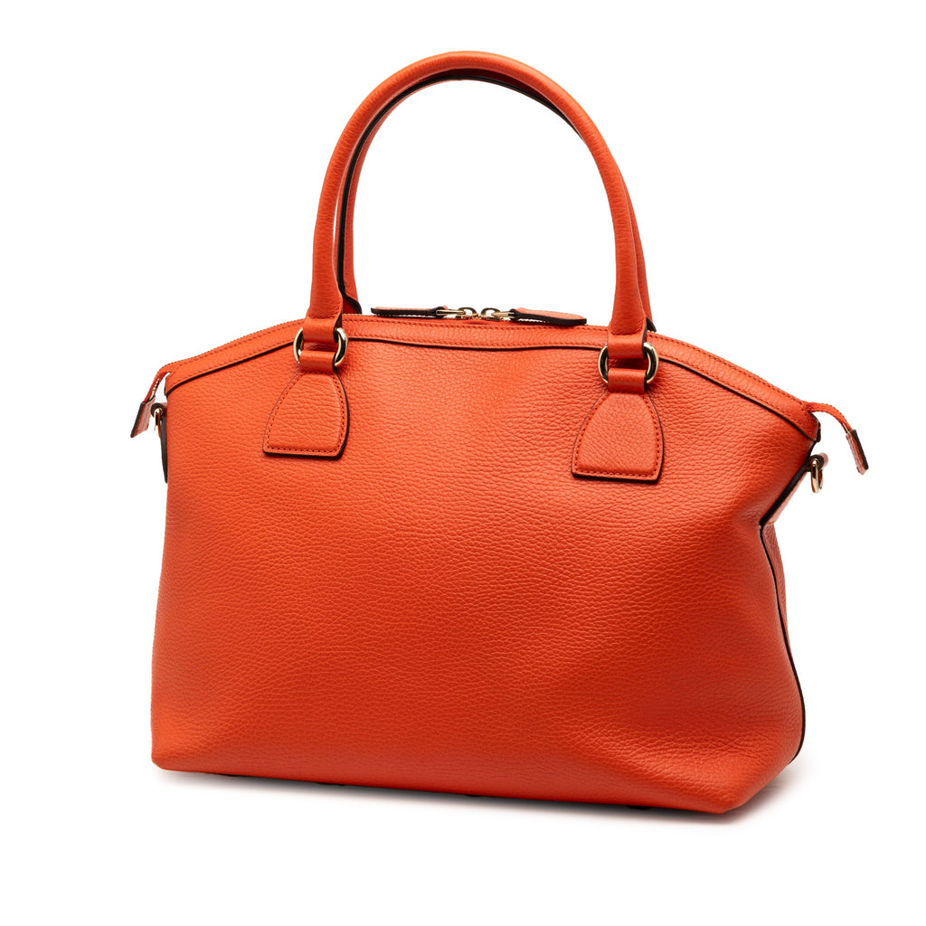 Medium Leather GG Charm Dome Satchel