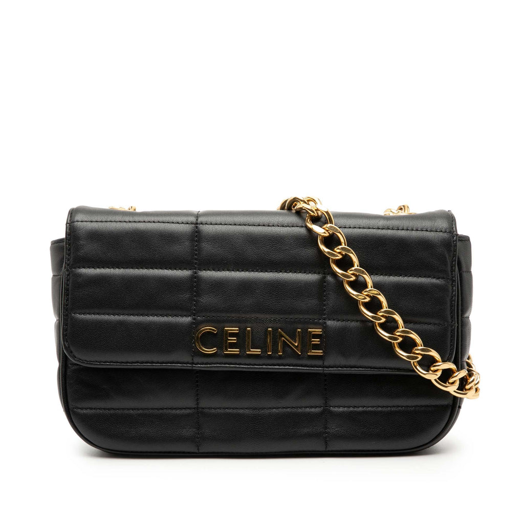 Matelasse Goatskin Monochrome Chain Shoulder Bag
