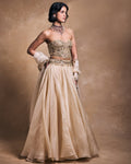 Cream Organza Lehenga Set By KYNAH, Luxury Indian Fashion & Bridal Wear