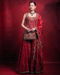 Red Sharara Set By KYNAH, Luxury Indian Fashion & Bridal Wear