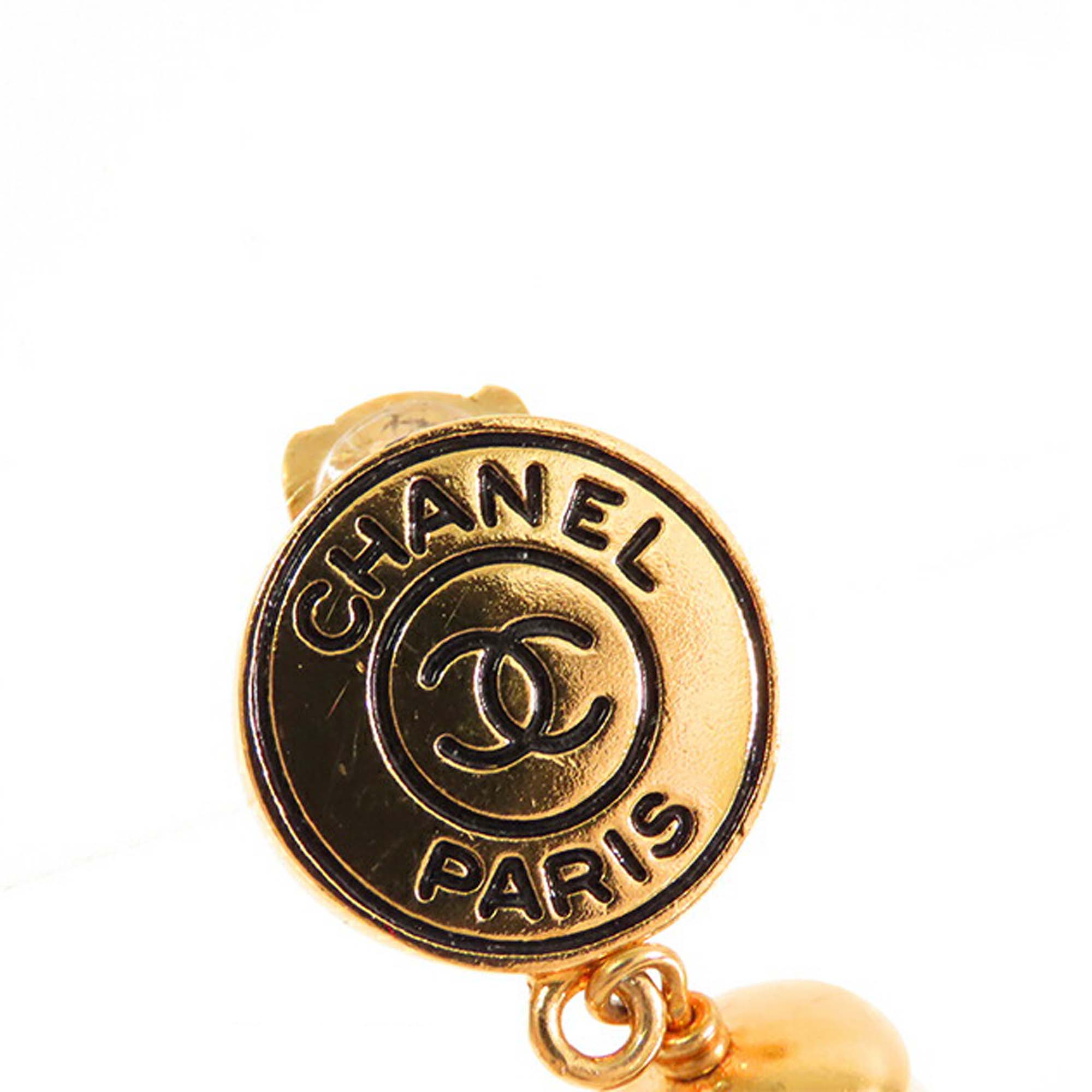 CC Gold Plated Faux Pearl Drop Clip On Earrings