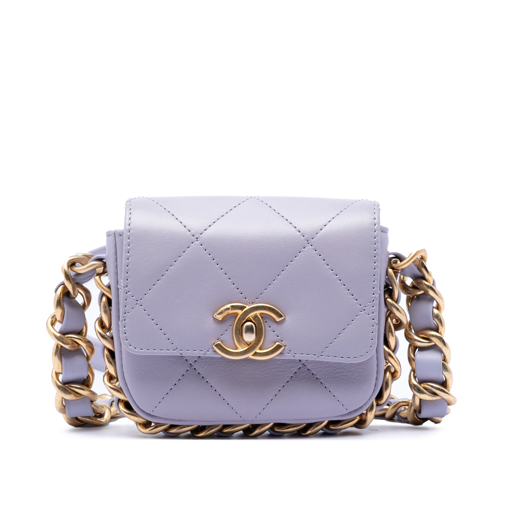 Mini Quilted Calfskin Framing Chain Flap
