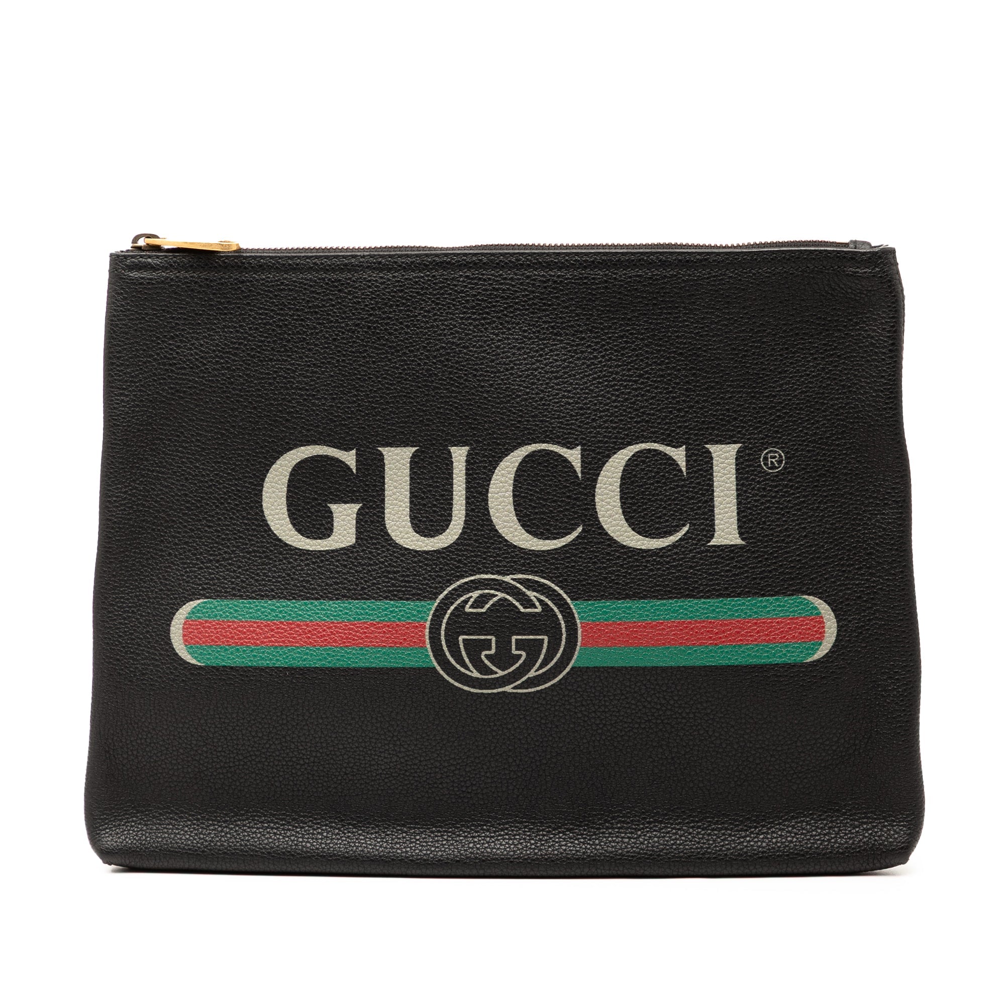 Medium Calfskin Logo Portfolio Clutch