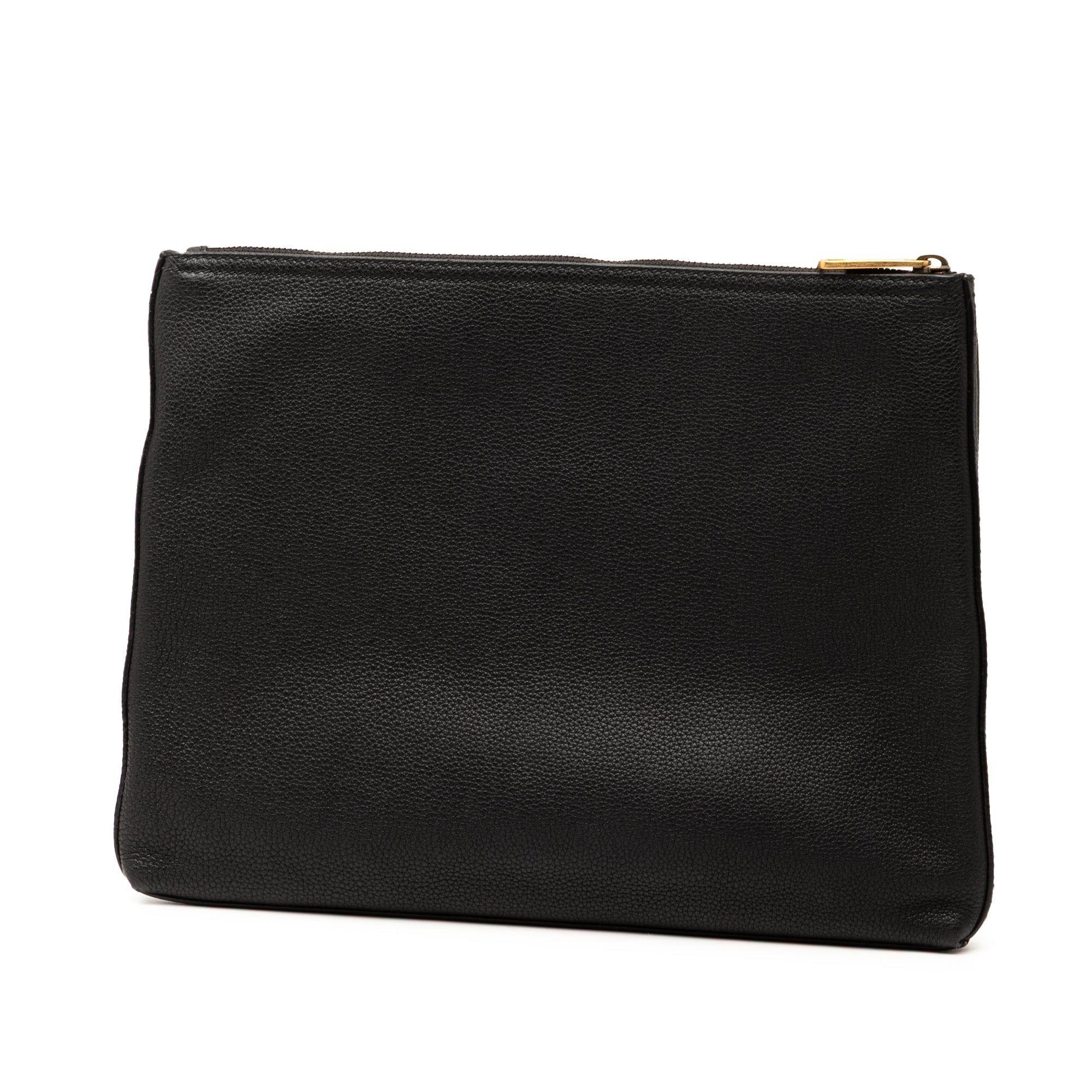 Medium Calfskin Logo Portfolio Clutch