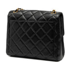 Small Square Lambskin Straight Single Flap