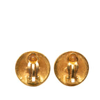 Gold Plated CC Grapevine Round Clip on Earrings