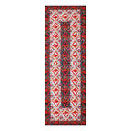 Red and Blue Silk Scarf with Ikat Print