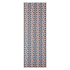 White and Blue Habotai Silk Scarf Ikat Print