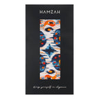 White and Blue Habotai Silk Scarf Ikat Print