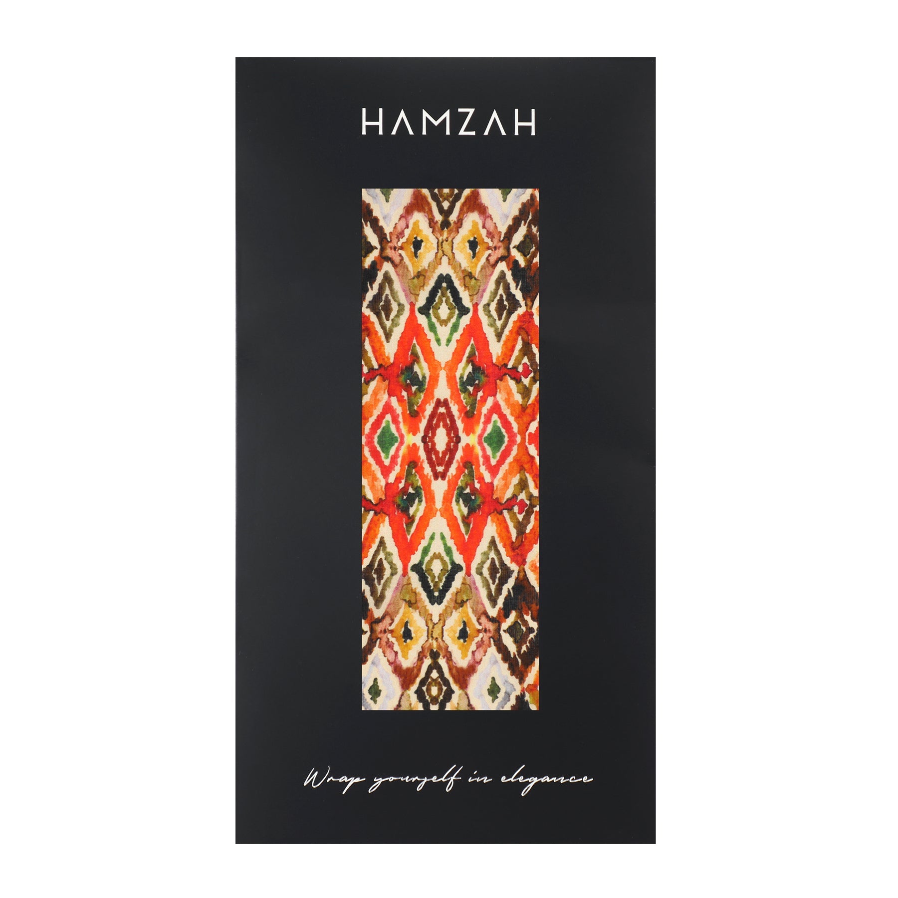 Multicolor Silk Scarf featuring Ikat Ethnic Print