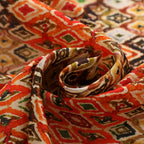 Multicolor Silk Scarf featuring Ikat Ethnic Print
