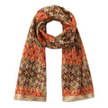 Multicolor Silk Scarf featuring Ikat Ethnic Print