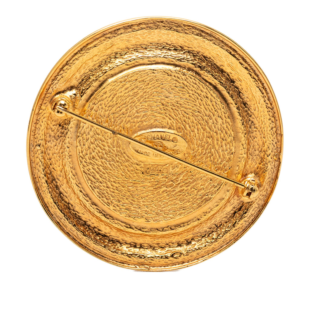 Gold Plated 31 Rue Cambon Medallion Brooch
